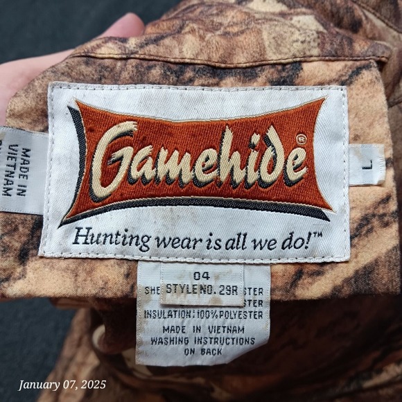 Gamehide Reversible Bibs Adult‎ Large Naked North Camo Winter and Fall Fleece - Picture 8 of 11